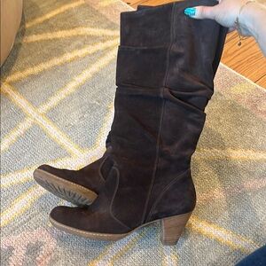 Paul Green slouch Brown suede Heeled Boots